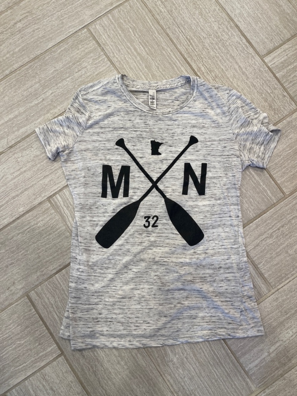 Abella Heather Gray Tee with Black Minnesota Graphic